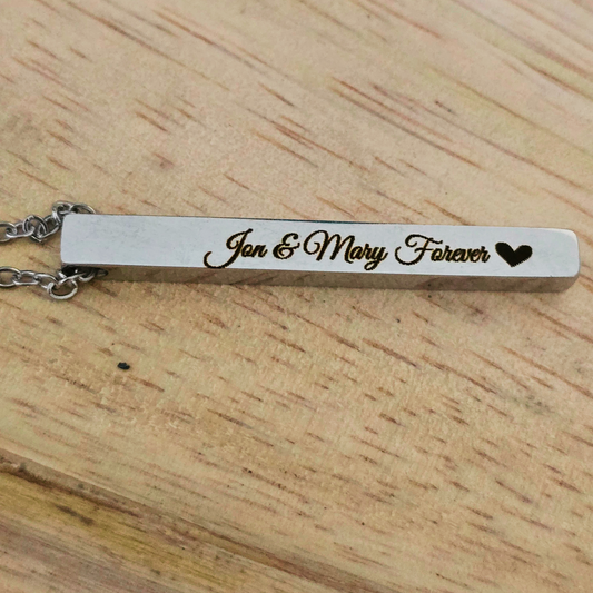 Personalized Bar Necklace in Silver, Gold or Rose Gold colors - great for gifts or yourself!