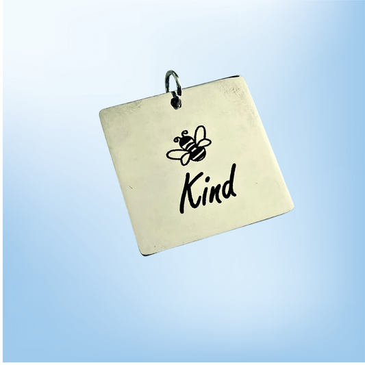 Personalized Stainless Steel Square Pendant with silver colored chain