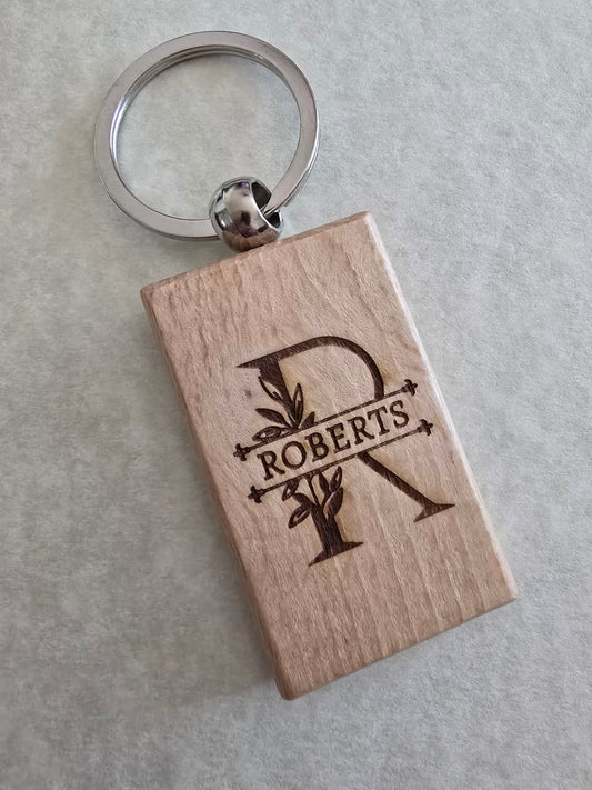 Personalized Wood Keychain