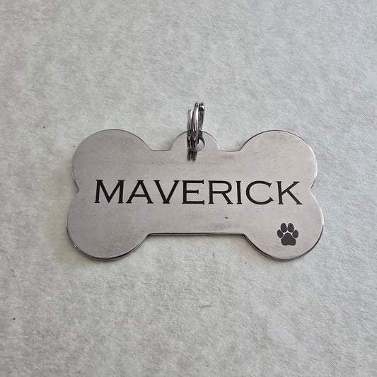 Personalized Pet Tag Stainless Steel Dog Bone Shape