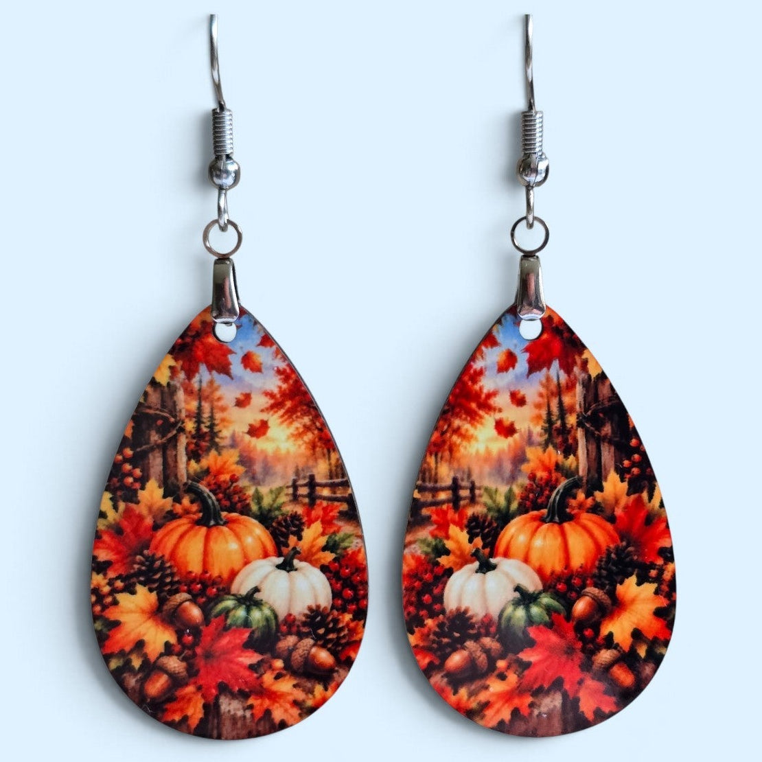 Pumpkin Patch Fall Earrings - Lightweight, Hypoallergenic
