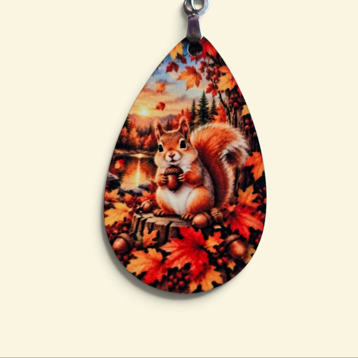 Autumn Squirrel Earrings - Lightweight, Hypoallergenic
