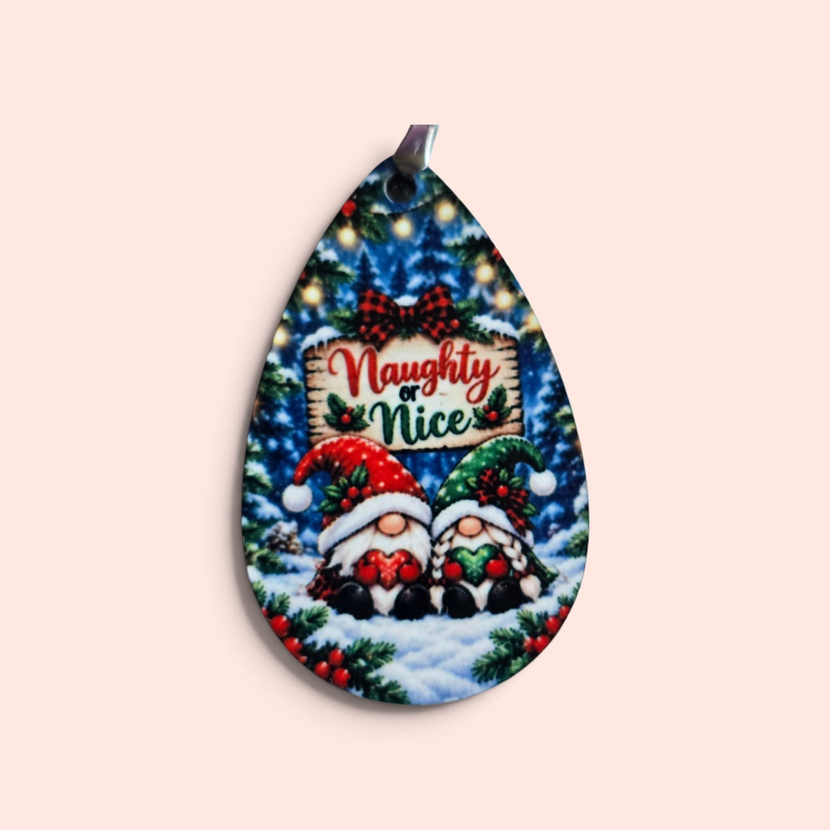 Naughty or Nice Christmas Earrings - Lightweight, Hypoallergenic