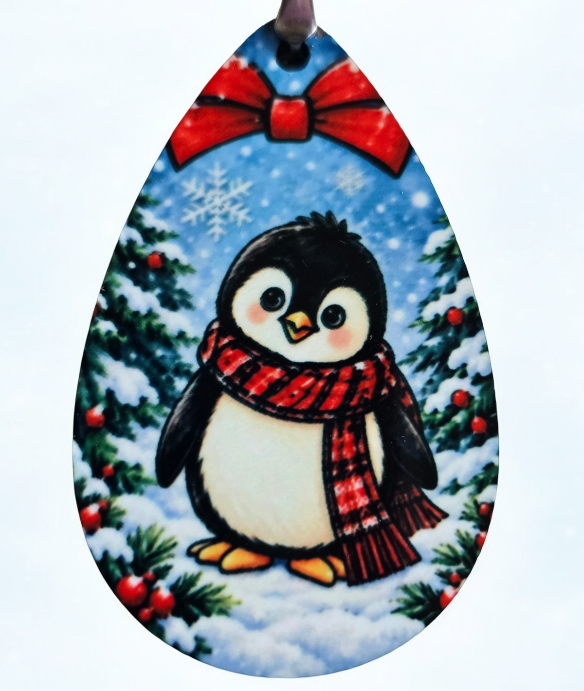 Cute Penguin Christmas Earrings - Lightweight, Hypoallergenic
