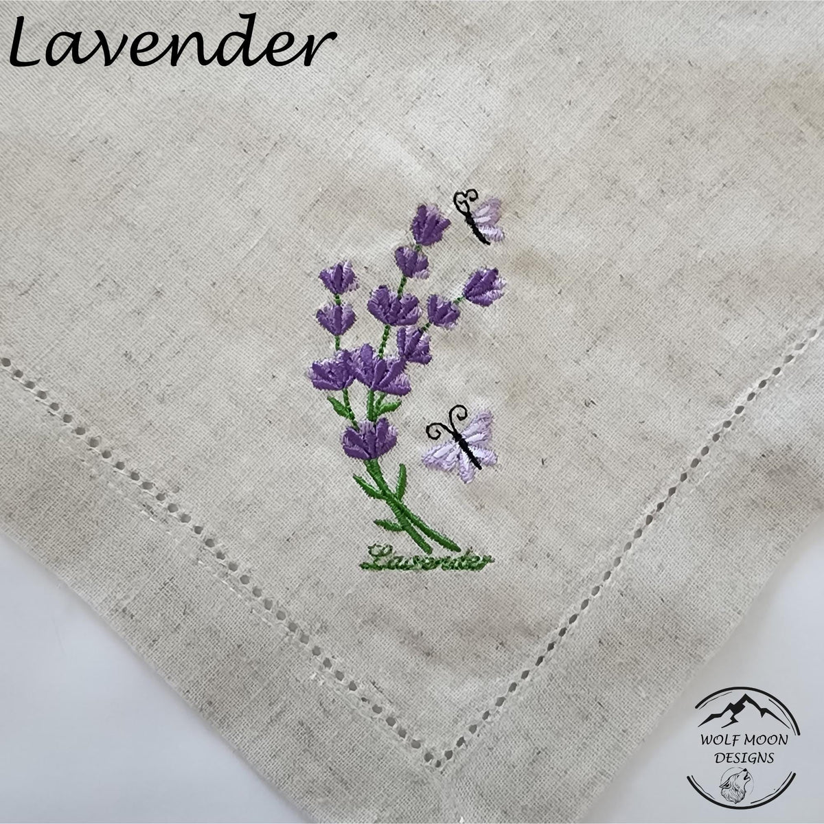 Embroidered XLarge Herb Napkins with Cute Bug Accents, Matching Napkin Rings Available too!